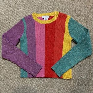 Stella McCartney girls 10 lurex multicolor stripe rainbow glitter sweater jumper
